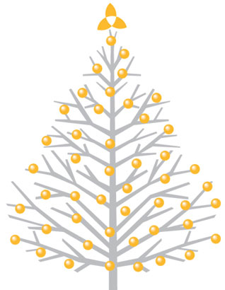 Yellow Christmas tree